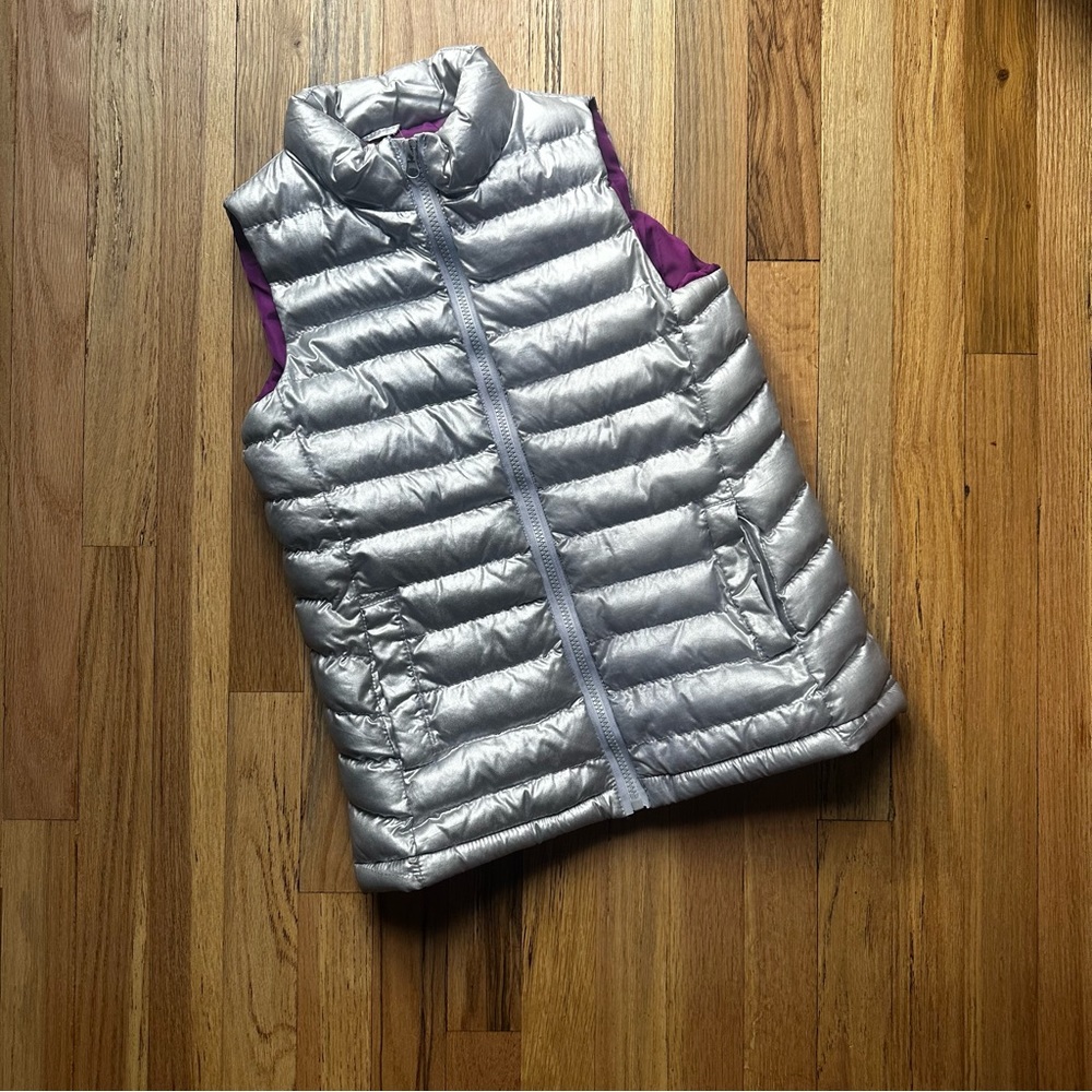 Silver puffy vest